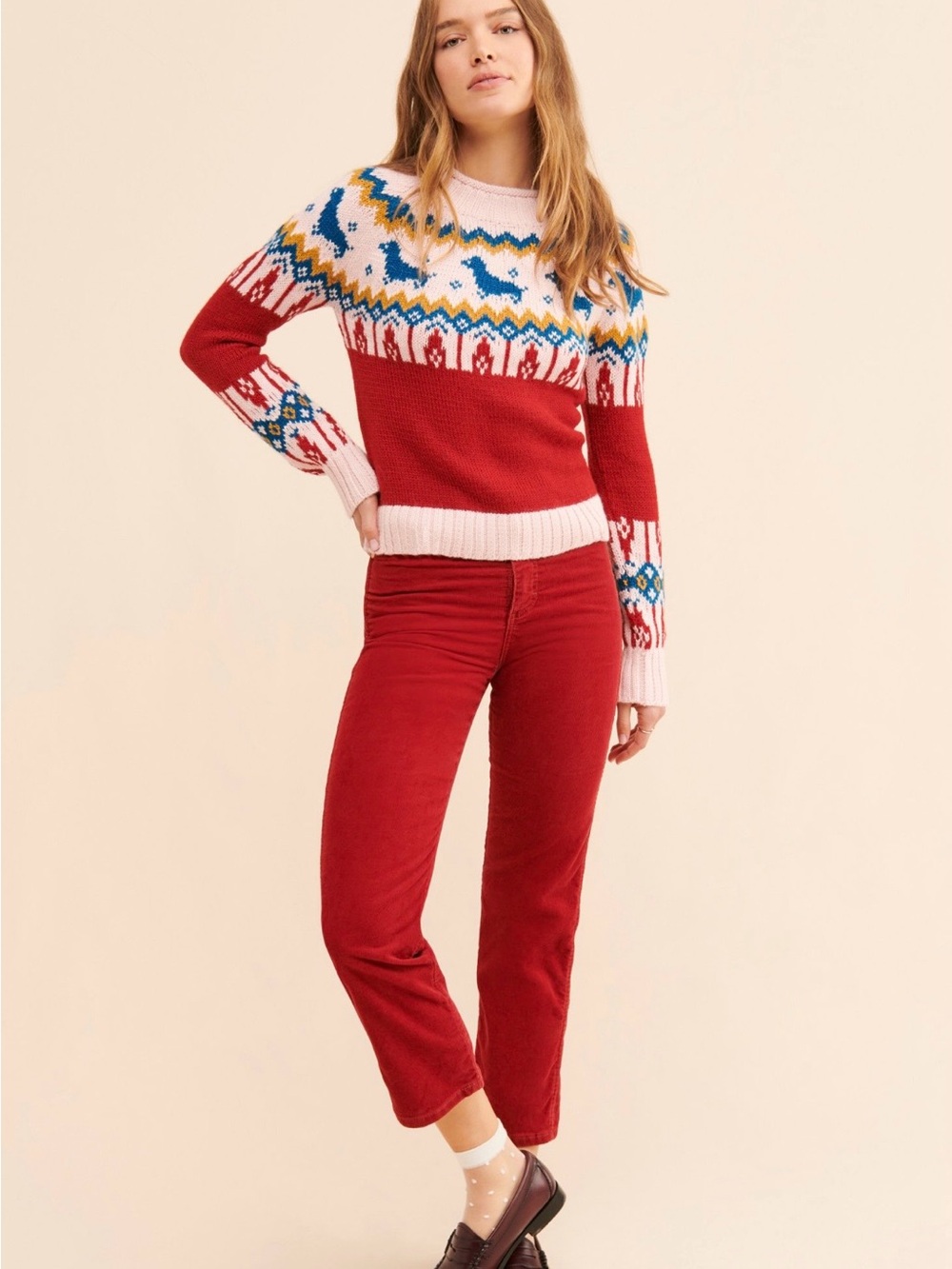Rachel Antonoff Oscar Dachsund Fair Isle Crew Neck Sweater Small - Picture 4 of 10